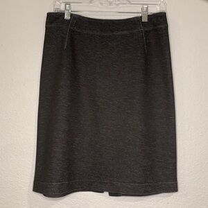 Club Monaco stretch knit skirt back exposed zipper weathered black size 4